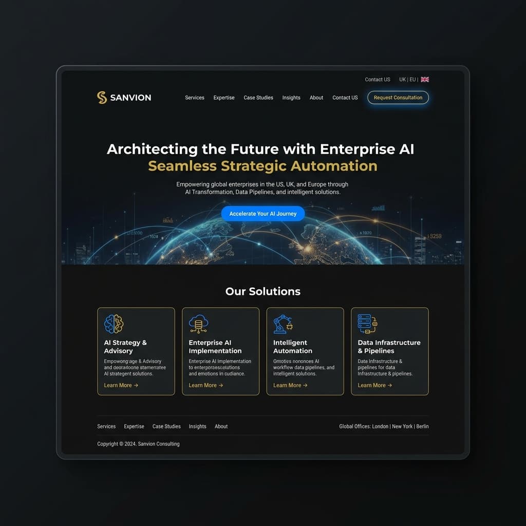 Sanvion Consulting website built by Devlopt Technologies